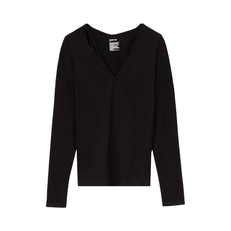 Buy Helmut Lang Slash V-Neck Long-Sleeve Top 'Black' - K10HW501