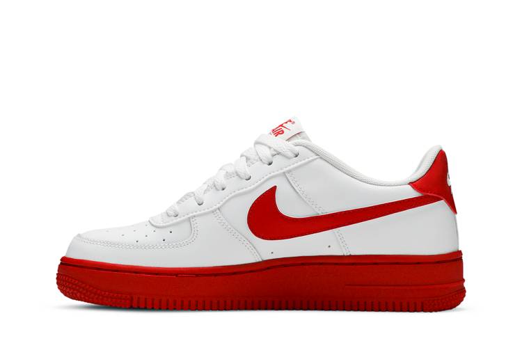 white air force with red bottom