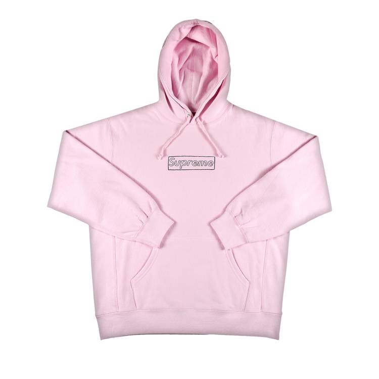 Supreme x KAWS Chalk Logo Hooded Sweatshirt 'Light Pink'