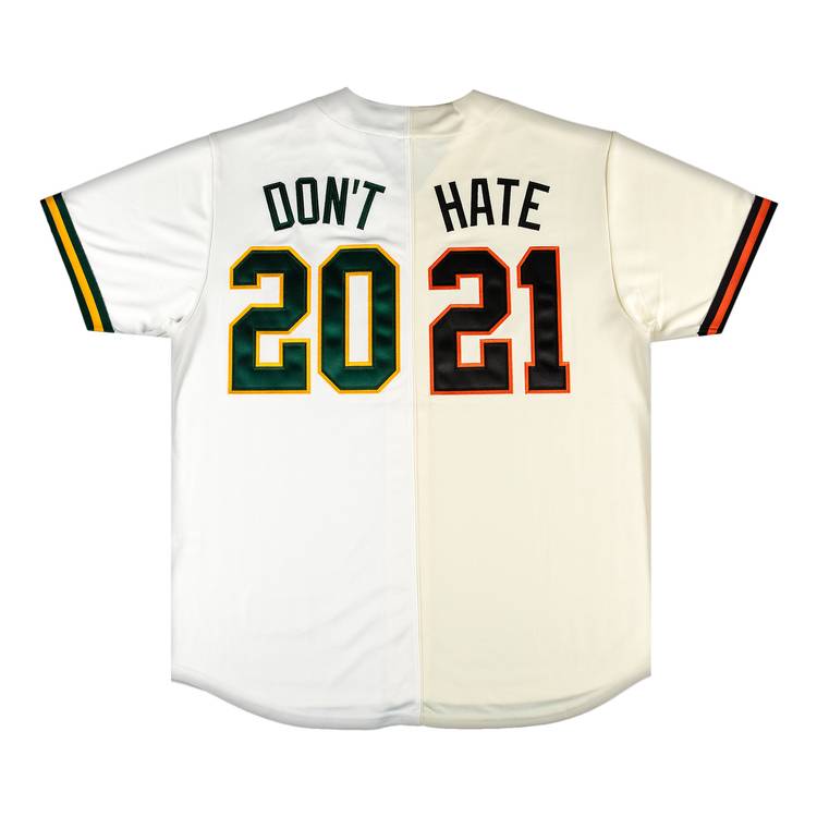 Buy Supreme Don't Hate Baseball Jersey 'Natural' - SS21KN11