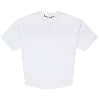 Buy Palm Angels Doubled Logo Over Tee 'White/Fuchsia