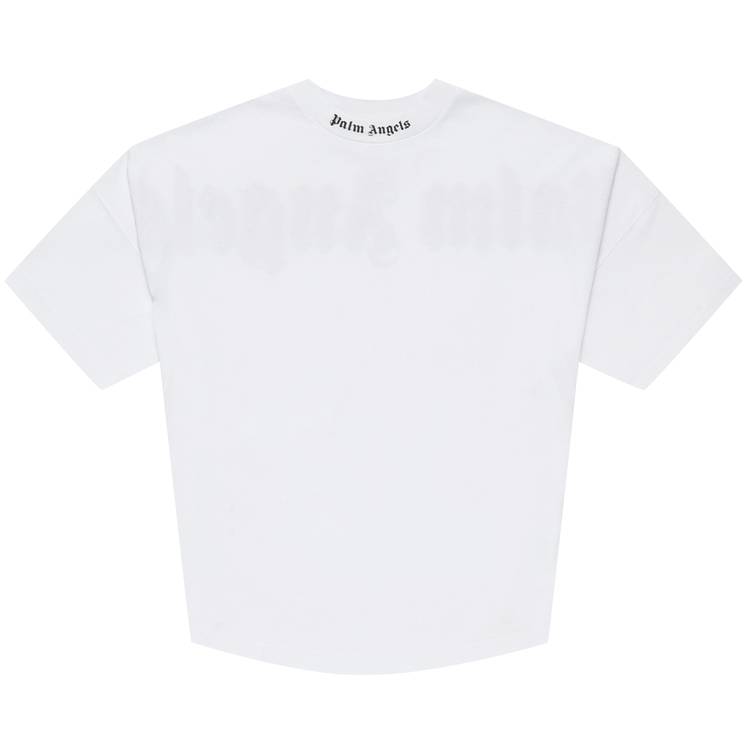 Palm Angels Doubled Logo Over Tee 'White/Fuchsia'