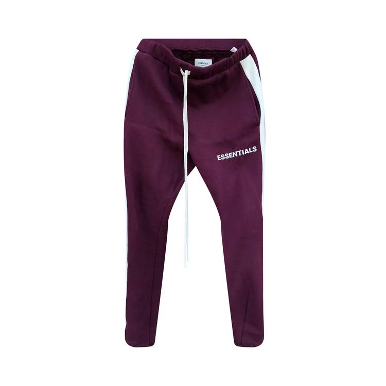 Buy Fear of God Essentials Side Stripe Sweatpants 'Burgundy