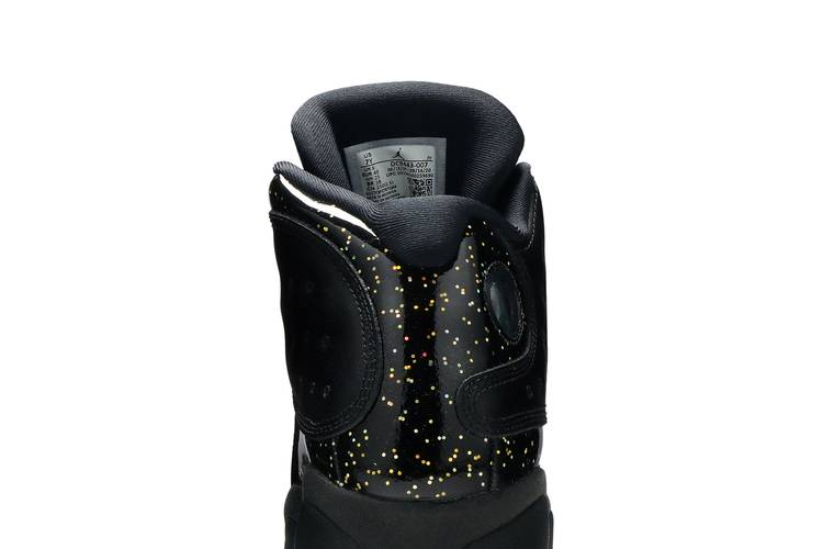 Air Jordan Retro 13 GS 'Gold Glitter' Sneakers | Black | Kids Size 4.5