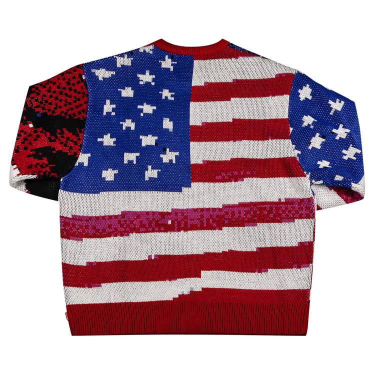 Buy Supreme Digital Flag Sweater 'Red' - SS21SK8 RED | GOAT