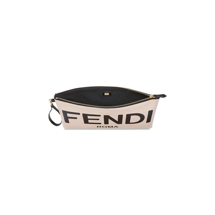 Fendi Roma Flat Pouch Large - Beige leather pouch