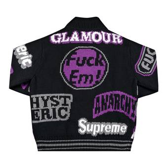 Supreme x Hysteric Glamour Logos Zip Up Sweater 'Black'