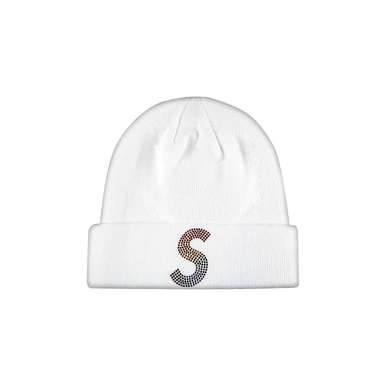 Supreme x New Era x Swarovski S Logo Beanie 'White'