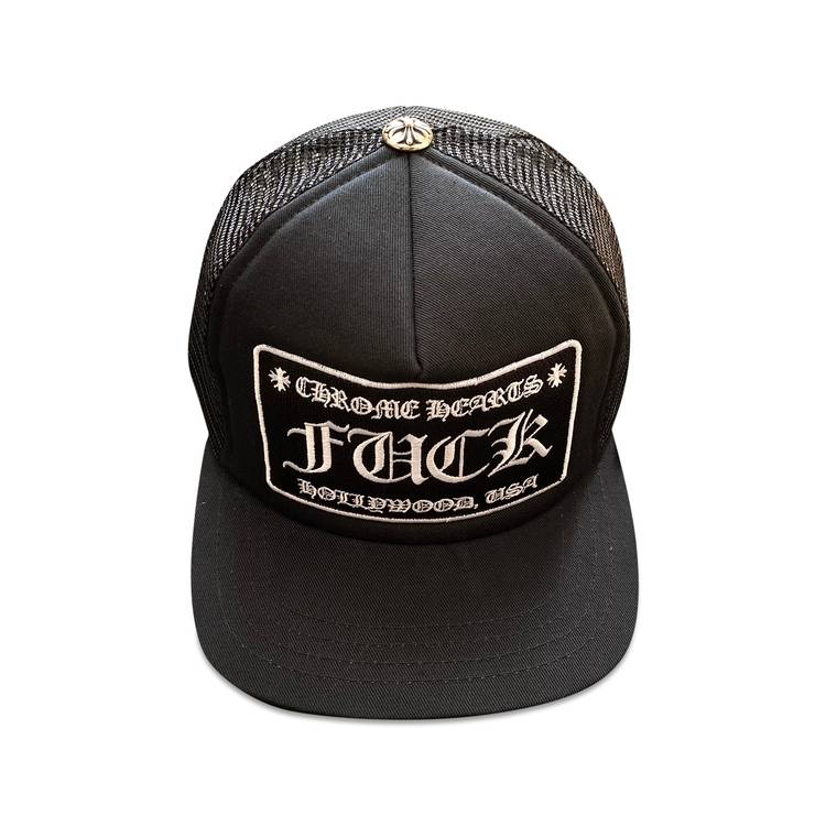 Chrome Hearts FUCK Hollywood Trucker Hat 'Black/White' | GOAT