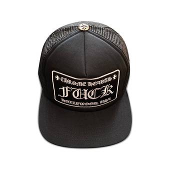 Chrome Hearts FUCK Hollywood Trucker Hat 'Black' | GOAT