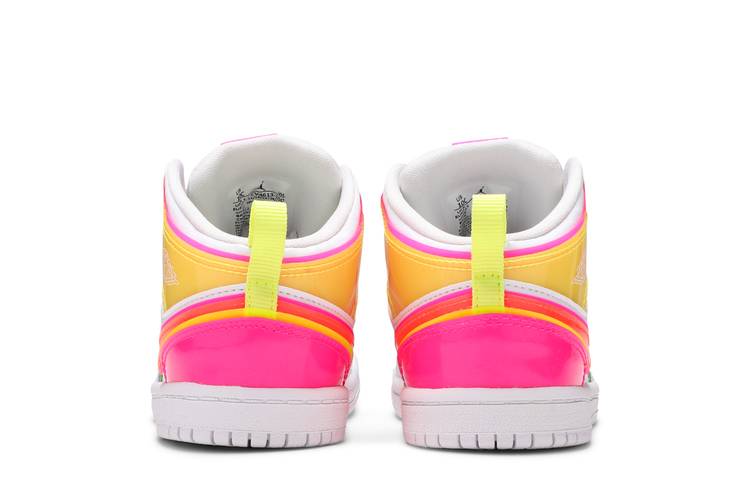  Nike 1 Mid Edge Glow Girls Shoes Size 1.5, Color:  White/Crimson/Highlight