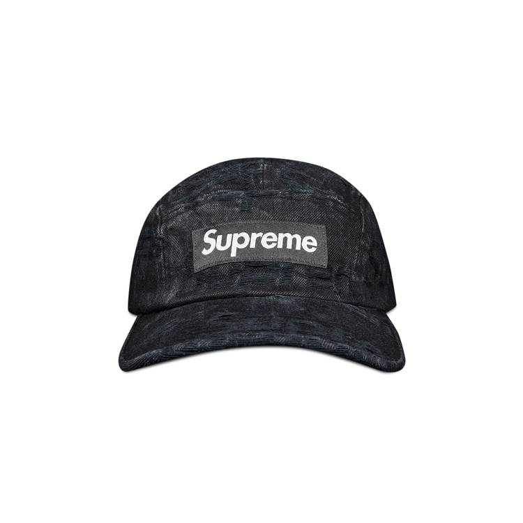 Buy Supreme Frayed Logos Denim Camp Cap 'Black' - SS21H9 BLACK