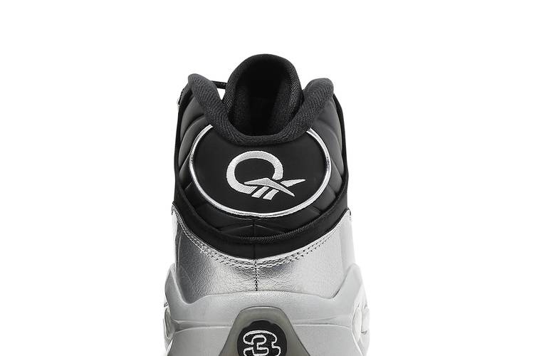 Reebok Question Mid i3 Motorsports Men's Shoes, Black/Silver, Size: 8