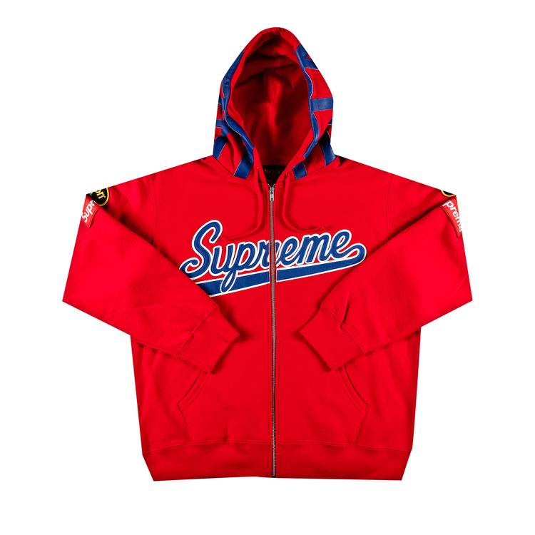 Supreme Vanson Leather Spider Web Zip SS 21 - Medium - Red