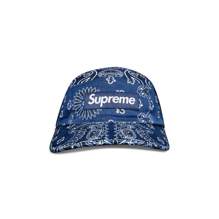 Buy Supreme Bandana Camp Cap 'Navy' - SS21H41 NAVY | GOAT