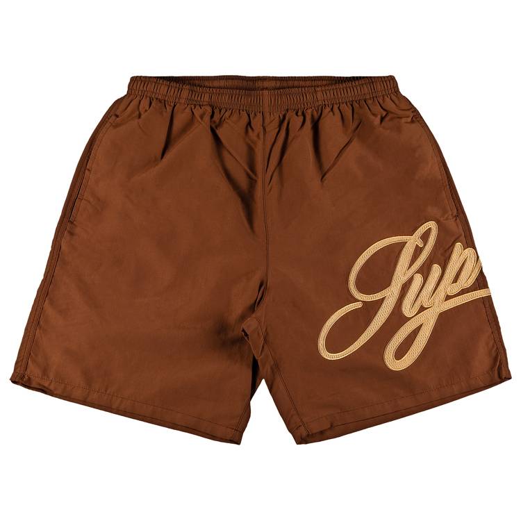 Buy Supreme Mesh Script Water Short 'Brown' - SS21SH34 BROWN