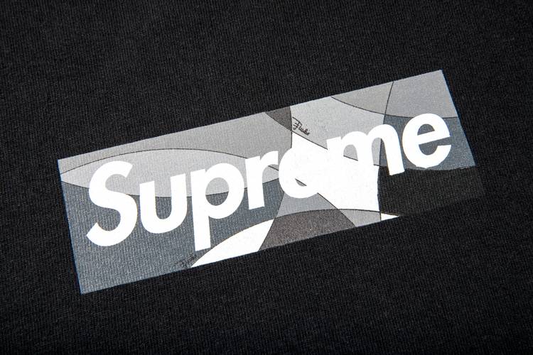 Supreme x Emilio Pucci Box Logo Tee 'Black/Black' | GOAT