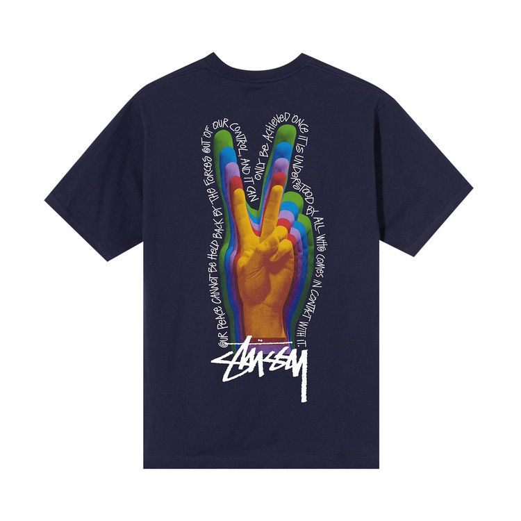 Stussy Peace Sign Tee 'navy'