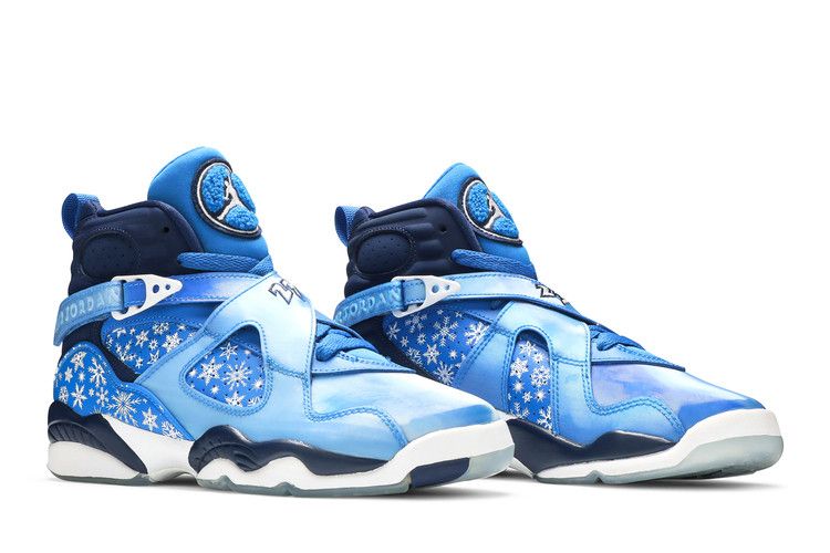 blue and white snowflake jordans