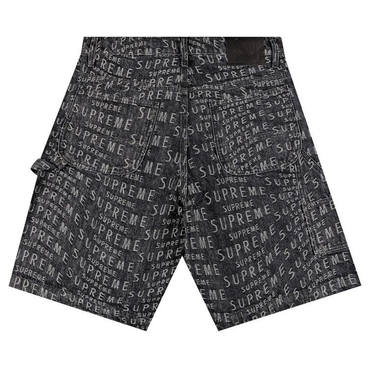 Buy Supreme Warp Jacquard Logos Denim Painter Short 'Black