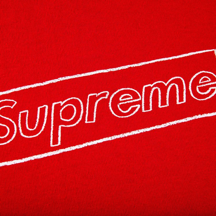 Supreme X Kaws Chalk Logo T-Shirt Red
