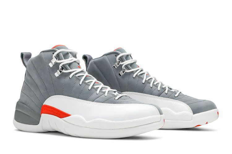 Jordan 12 grey on sale suede