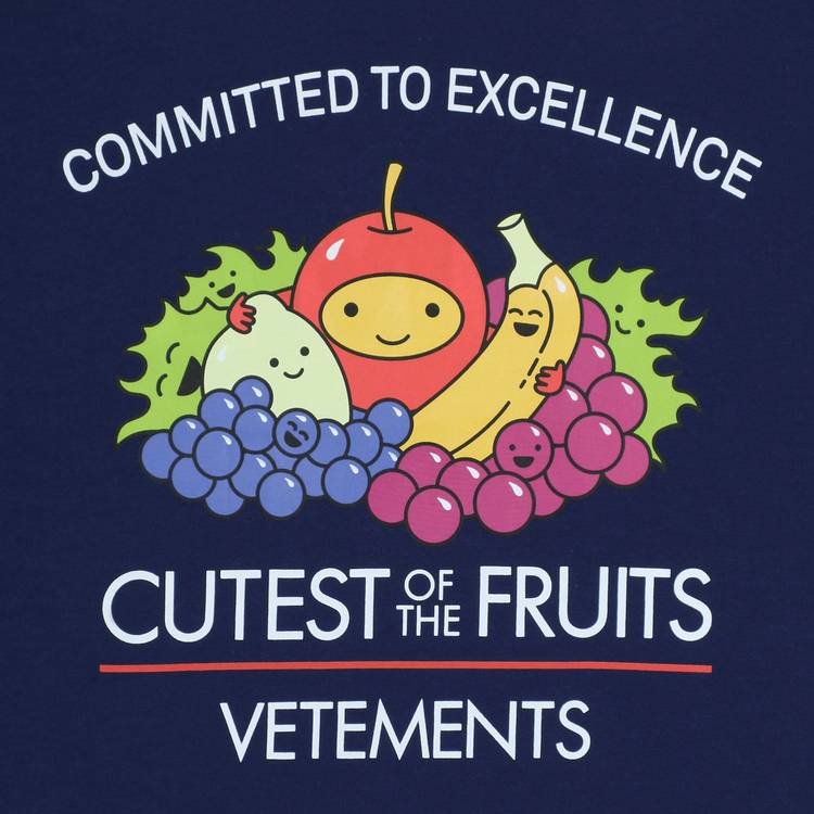 Buy Vetements Cutest Of The Fruits Logo T-Shirt 'Dark Blue