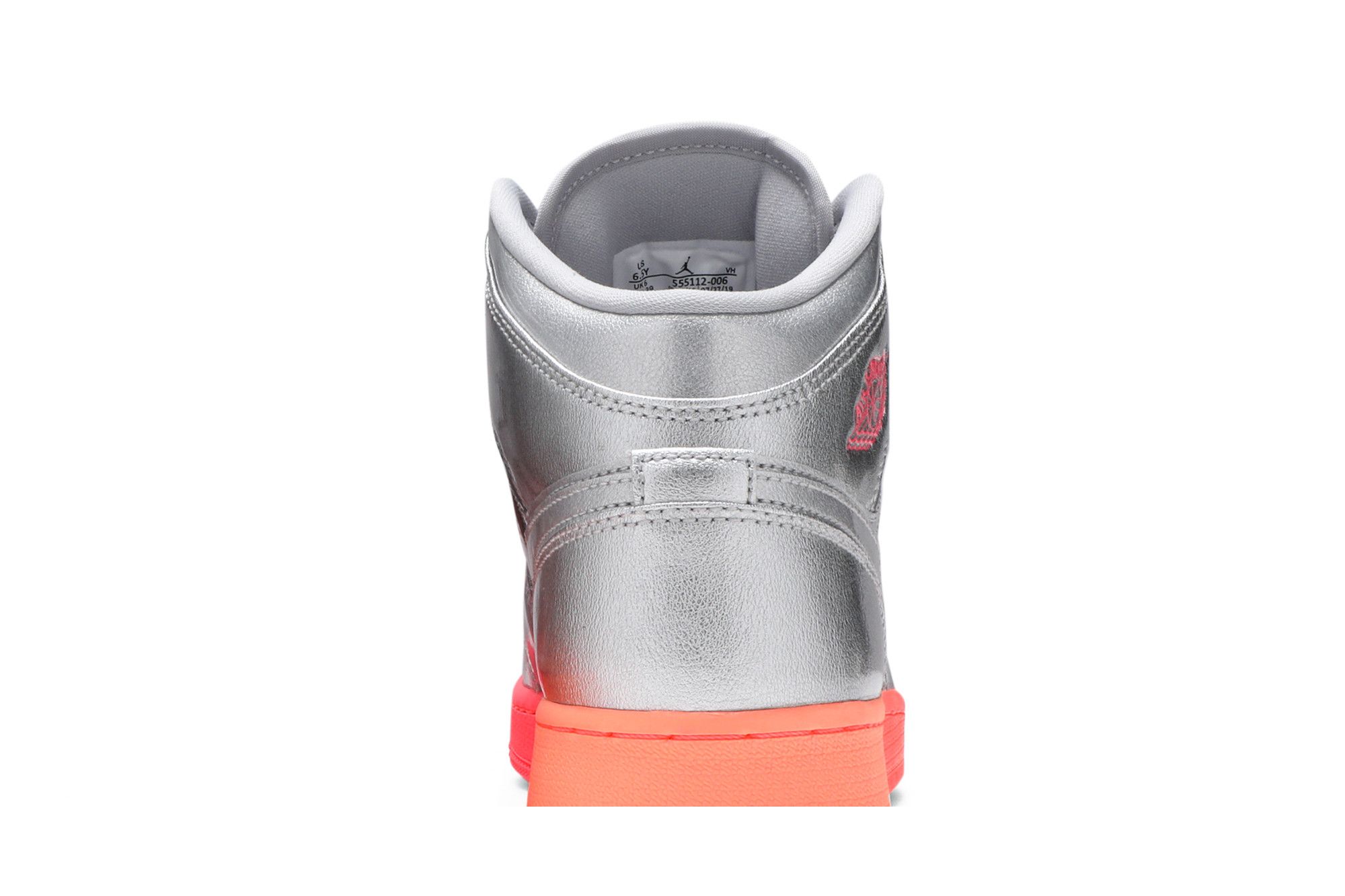 Pre-owned Air Jordan 1 Mid Gs 'metallic Silver Pink Crimson'