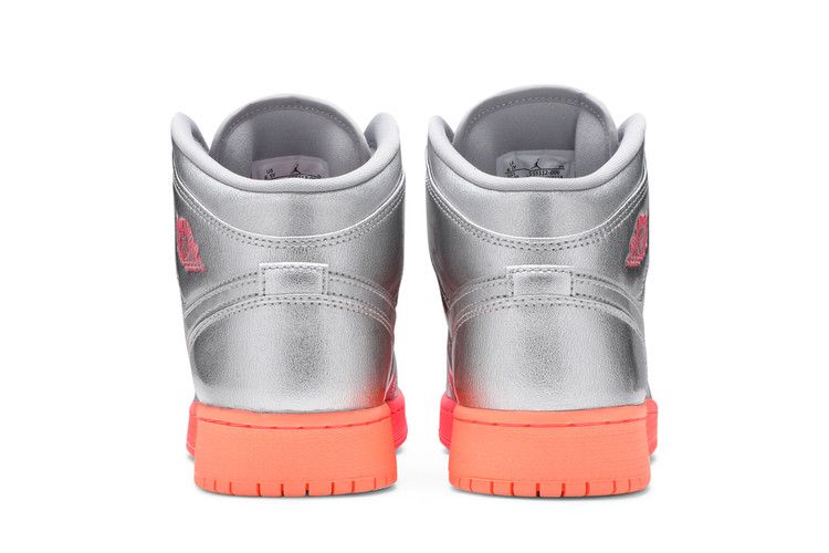 Air Jordan 1 Mid Gs Metallic Silver Pink Crimson