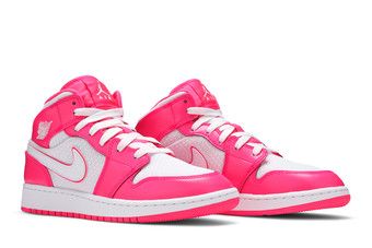 hyper pink and white jordan 1