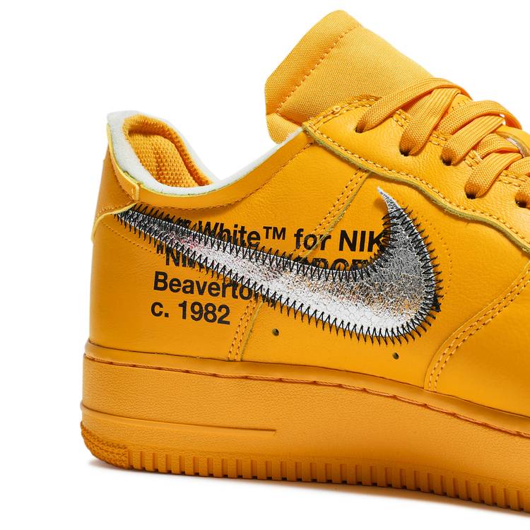 Virgil Abloh Signed Nike Air Force 1 Low OFF-WHITE University Gold