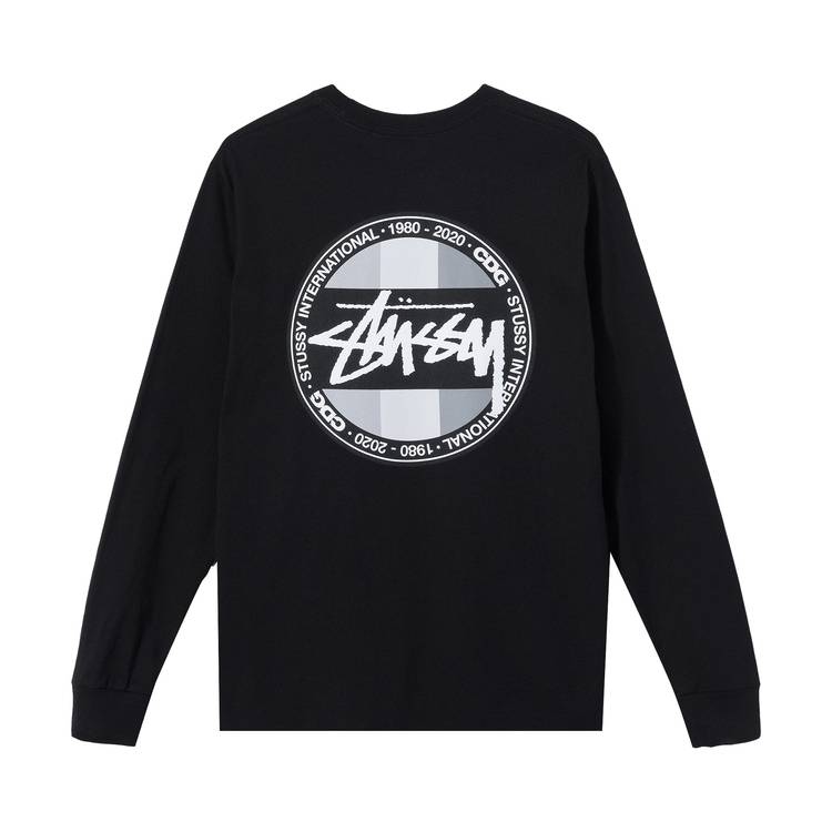 Stussy x Comme des Garçons Dot Long-Sleeve T-Shirt 'Black'