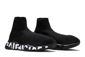 ぺぃ黒 Buy Balenciaga Speed Sneaker 'Midsole Graffiti - Black White