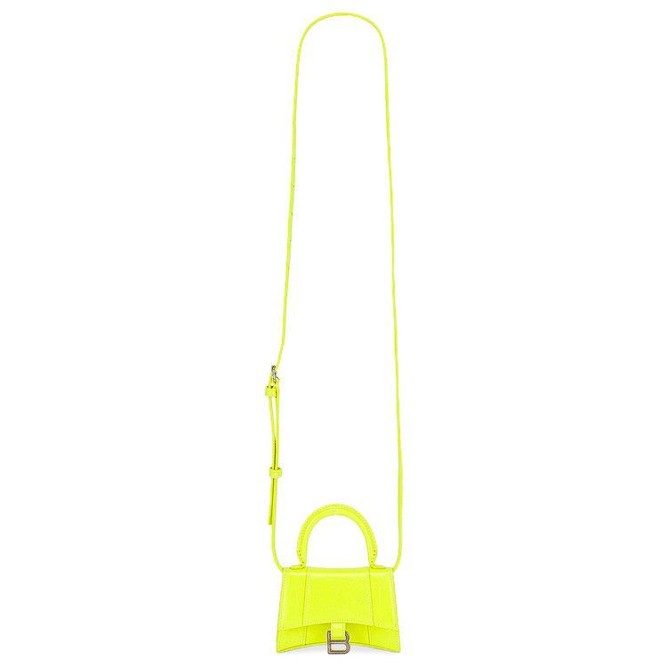 Balenciaga Mini Hourglass Strap Bag Fluorescent Yellow