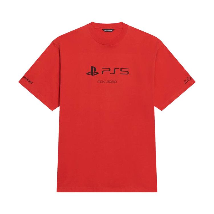 Balenciaga Playstation Boxy T-Shirt Vermillon/Black