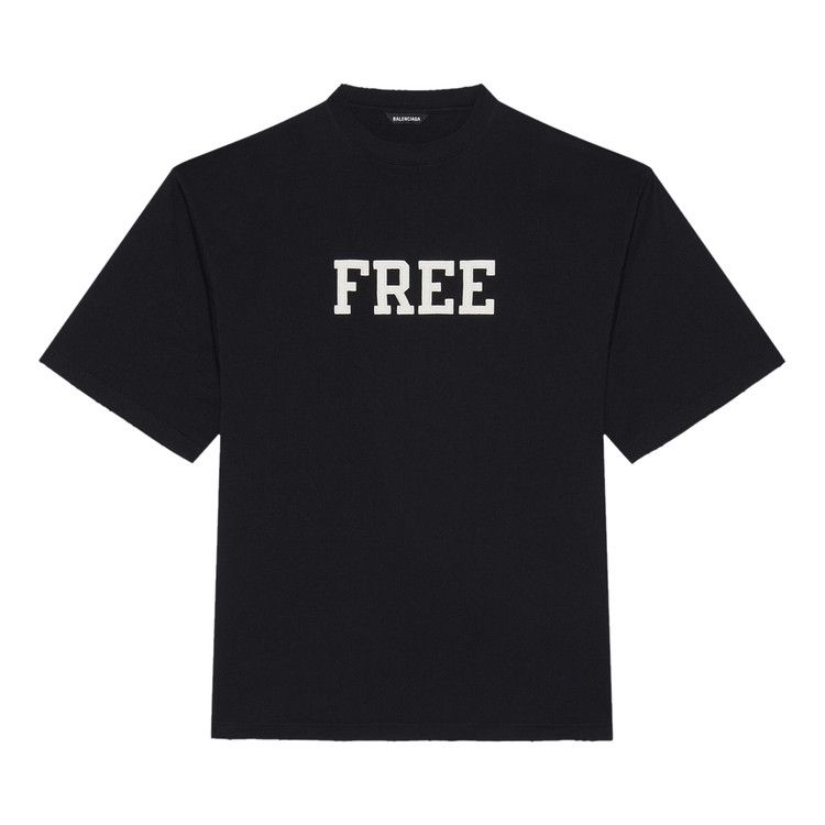 Balenciaga Free Logo Wide T-Shirt Black/White