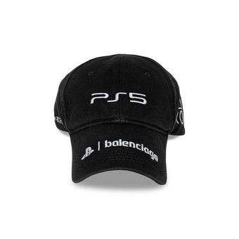 Buy Balenciaga Embroidered PS5 Cap 'Black/White' - 661879