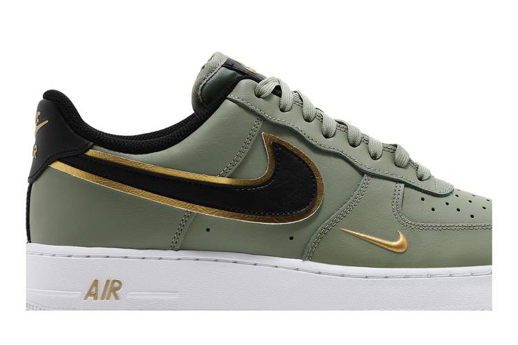 Nike Air Force 1 Low '07 LV8 Double Swoosh Olive Gold Black - DA8481-300  Raffles and Release Date