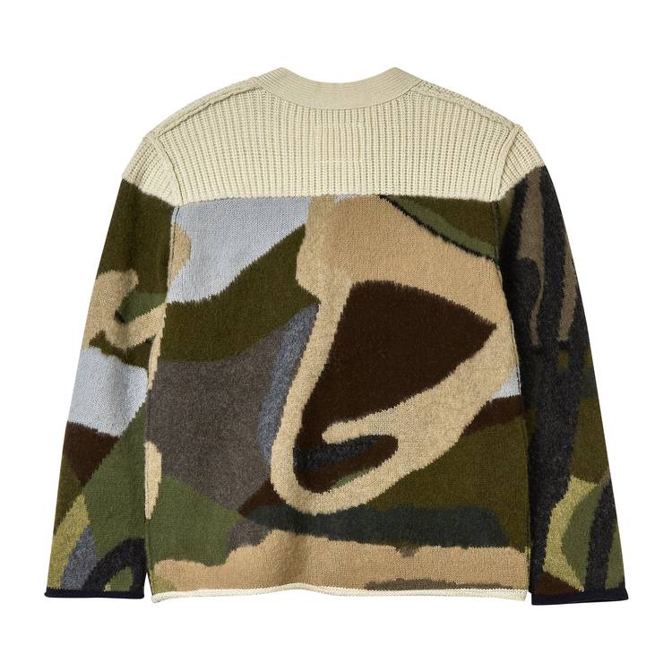Sacai x KAWS Jacquard Knit Cardigan 'Camouflage' | GOAT