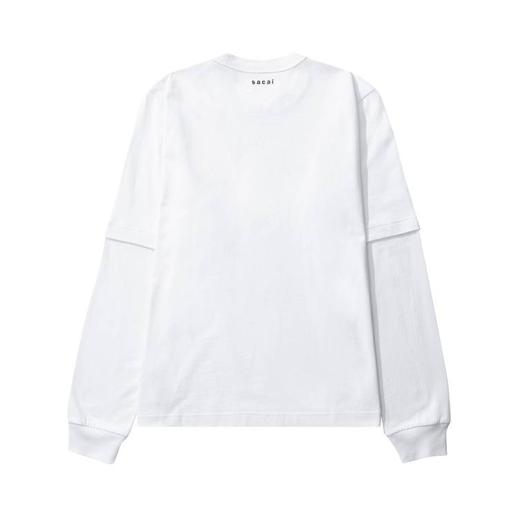 Sacai x KAWS Flock Print Long-Sleeve T-Shirt 'White/Black' | GOAT