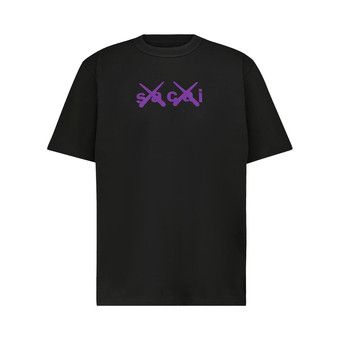 Buy Sacai x KAWS Flock Print T-Shirt 'Black/Purple' - 21 0288S
