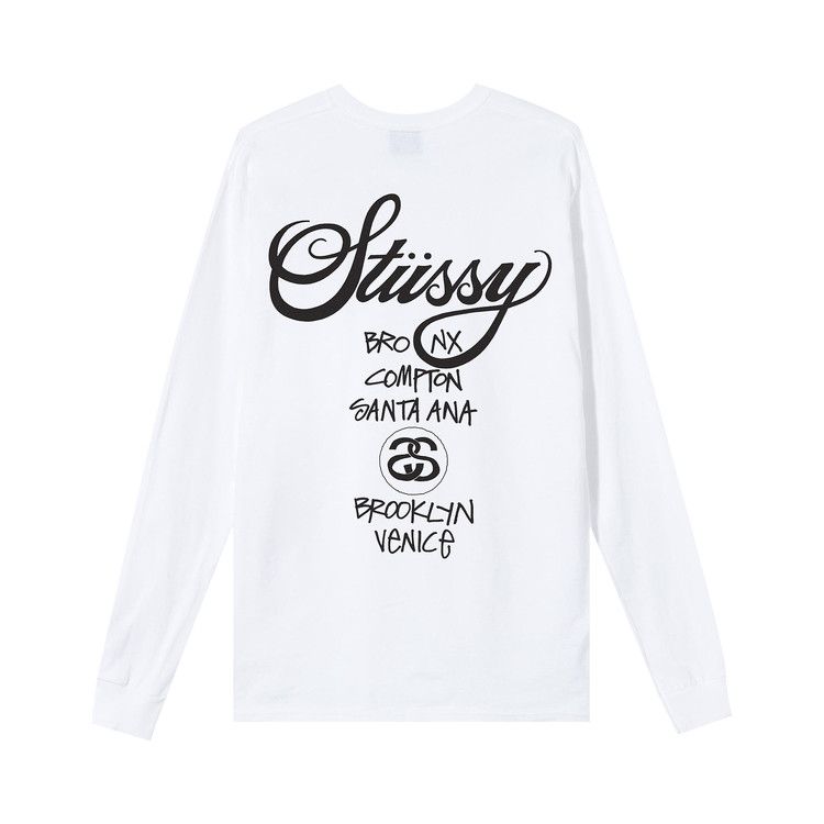 Buy Stussy x Dover Street Market World Tour Long-Sleeve Tee 'White