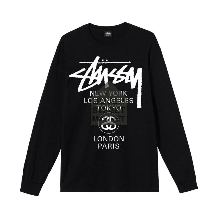 Stussy X Dover Street Market World Tour Long-Sleeve Tee 'black'