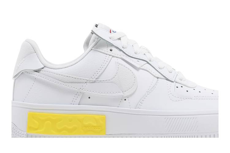 WOMEN'S NIKE AIR FORCE 1 FONTANKA CASUAL WHITE/YELLOW SIZE 8 Men 6.5  DA7024 101