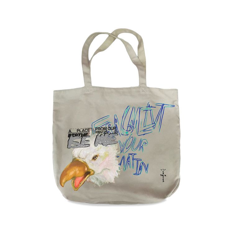 Cactus Jack By Travis Scott For Fragment Flames Tote White