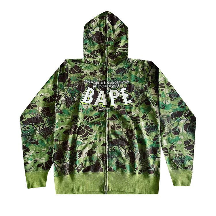 Buy BAPE x Spider Man Camo Full Zip Hoodie 'Green' - 0039