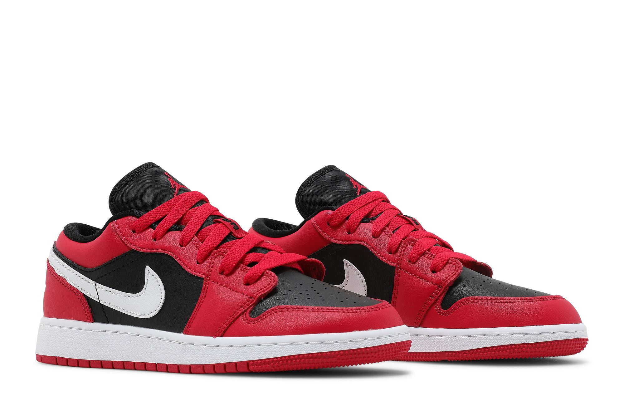 Pre-owned Air Jordan 1 Low Gs 'black Very Berry' In Red