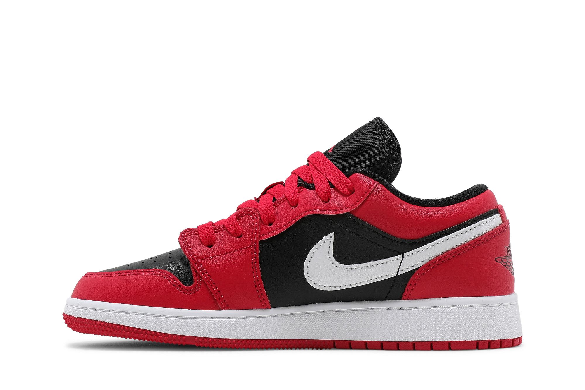Pre-owned Air Jordan 1 Low Gs 'black Very Berry' In Red