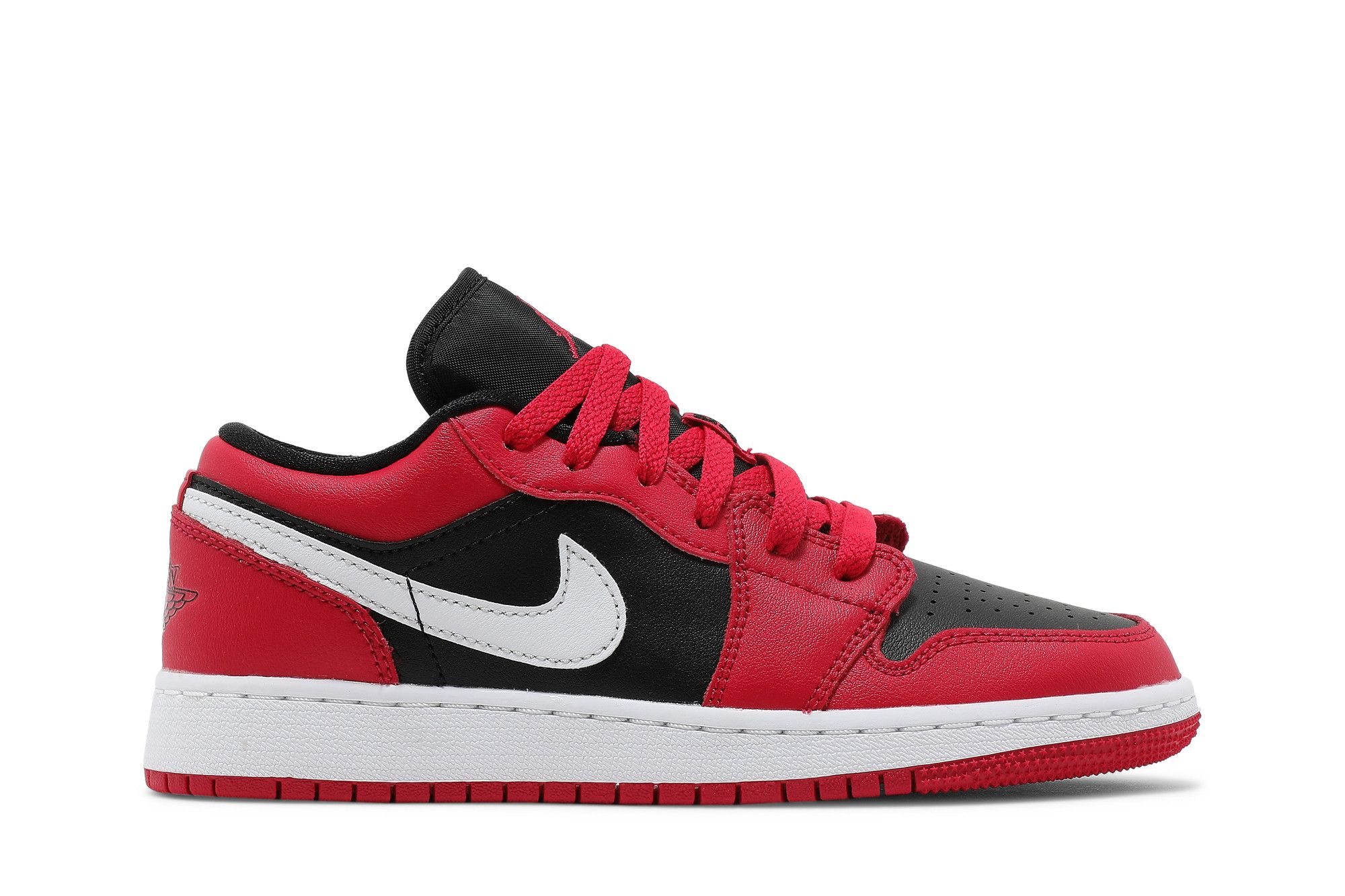 Pre-owned Air Jordan 1 Low Gs 'black Very Berry' In Red