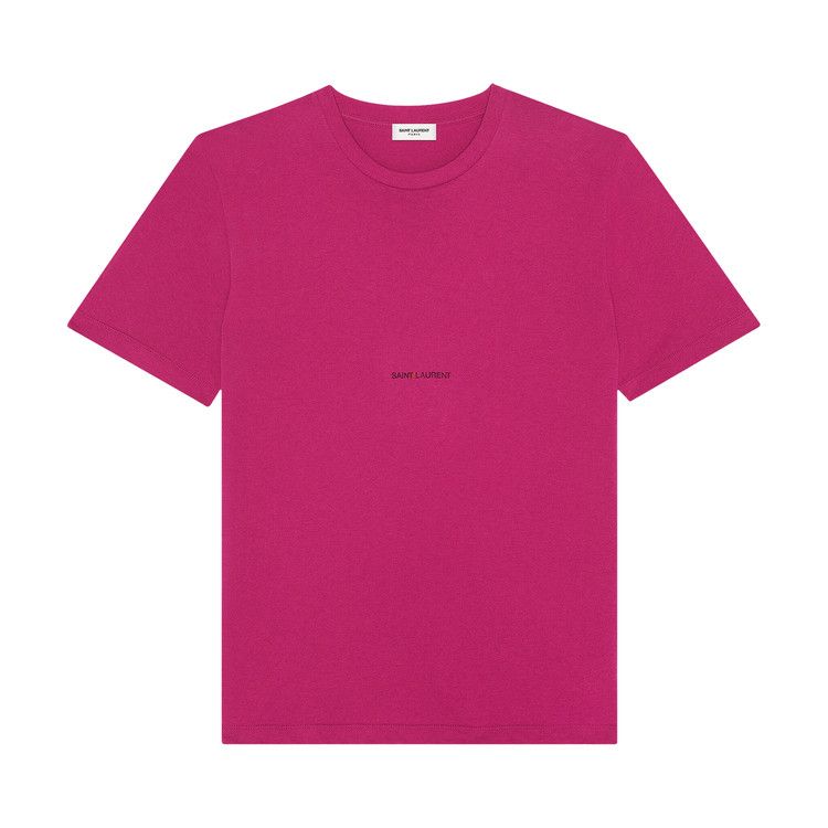 Buy Saint Laurent Round Collar T-Shirt 'Fuchsia/Black